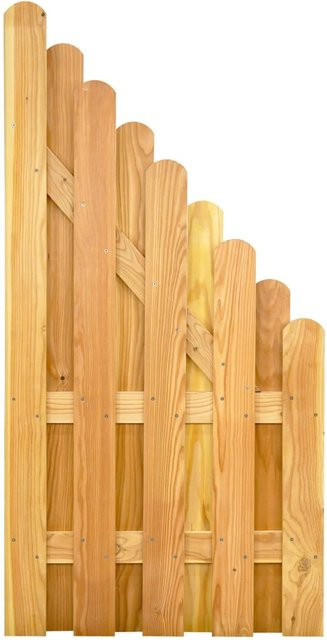 GartenLand Bretterzaun MAILAND Holzzaun aus Lärche mit gebogenem Kopf, Farbe: Braun, blickdicht, Höhe: 180 cm, Breite: 90 cm - Bild 1