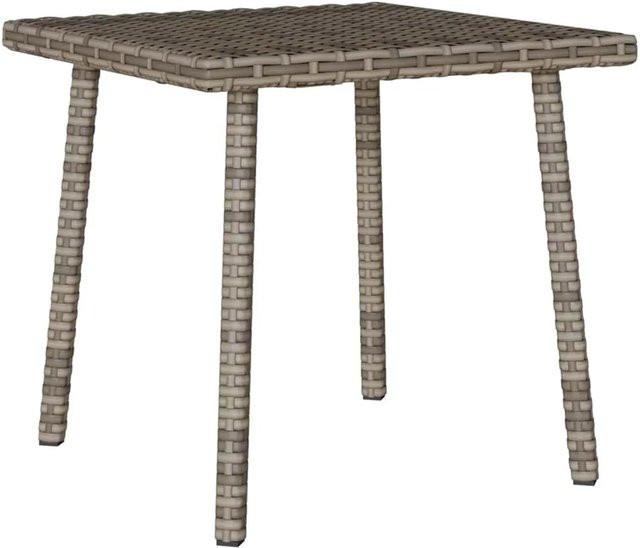 vidaXL Garten-Couchtisch aus PE-Rattan in Grau, B/T/H: 40 x 40 x 37 cm - Bild 1