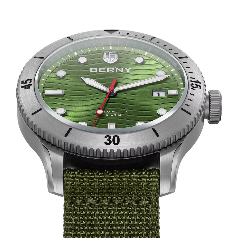 BERNY Taucheruhr, Automatik, Edelstahl, Saphirglas, 20 ATM, Herren - Bild 3