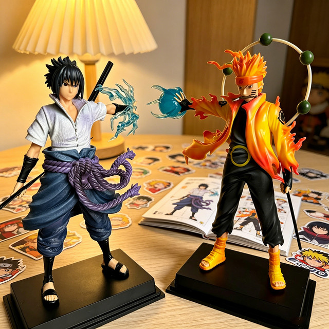 Bandai Naruto & Sasuke Kampfpose Figuren, 2-teiliges Set, PVC-Statuen - Bild 1