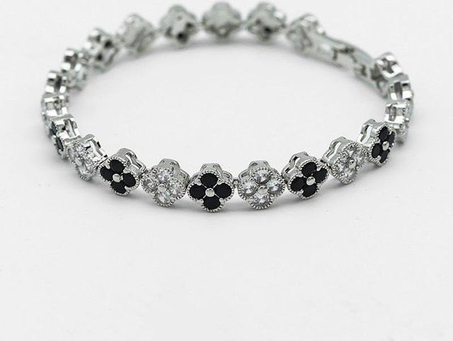 Lucky Star Jewelry Armband Edelstahl, Diamant, Zirkonia, Damen, gray - Bild 1