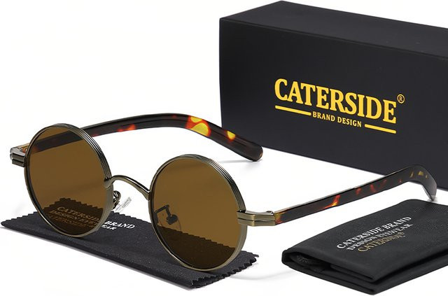 CATERSIDE Sonnenbrille, Rund, Metall, Vollrand, Unisex - Bild 1