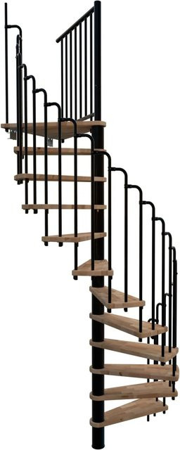 Minka Spindeltreppe Paris aus Buche in Schwarz für eine Raumhöhe bis 282 cm mit einer Treppenhöhe von 140 cm - Bild 1