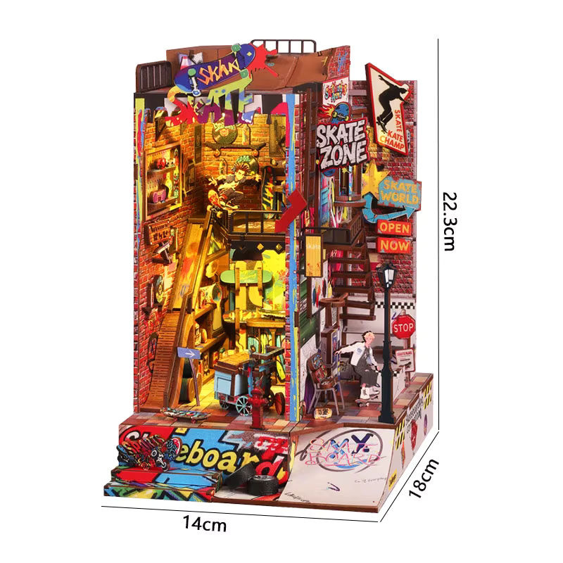 DIY Miniatur-Puppenhaus Buchnischen-Set von zuuton als 3D Holzpuzzle in Multicolor zur kreativen Schreibtisch-Dekoration - Bild 5