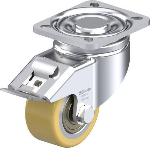 Blickle Lenkrolle LH-VSTH 80K-FI mit Feststeller in Silber, Rad-Durchmesser: 80 mm, Tragfähigkeit: 280 kg - Bild 1