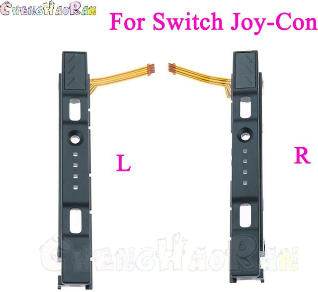 ChengHaoRan Ersatzgleitschienen Set für Nintendo Switch Joy-Con Controller Links und Rechts in Schwarz - Bild 1