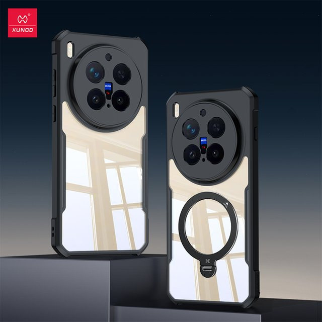 Xundd Schutzhülle für VIVO X300 Pro und VIVO X300 Ultra, Transparente Airbag Anti-Sturz-Hülle mit Magnetständer und Streifen-Design - Bild 1