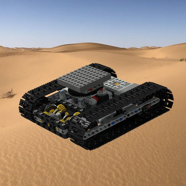 Sky Feather Kettenfahrwerk Getriebe, Technische Bausteinteile, Panzerbagger Fernbedienung Lenksystem Getriebe Differentialstein - Bild 1