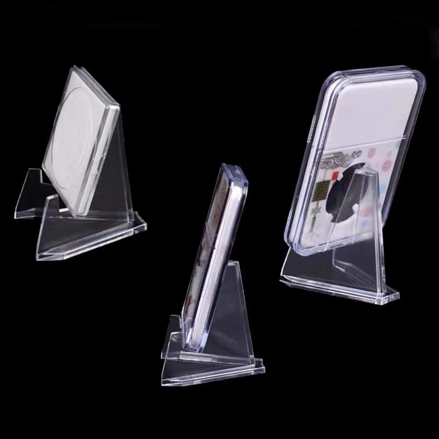 10er Set VCC Acryl Display Halter in Transparent, Dreieckige Aufsteller für Münzen, Fotos und Karten - Bild 3