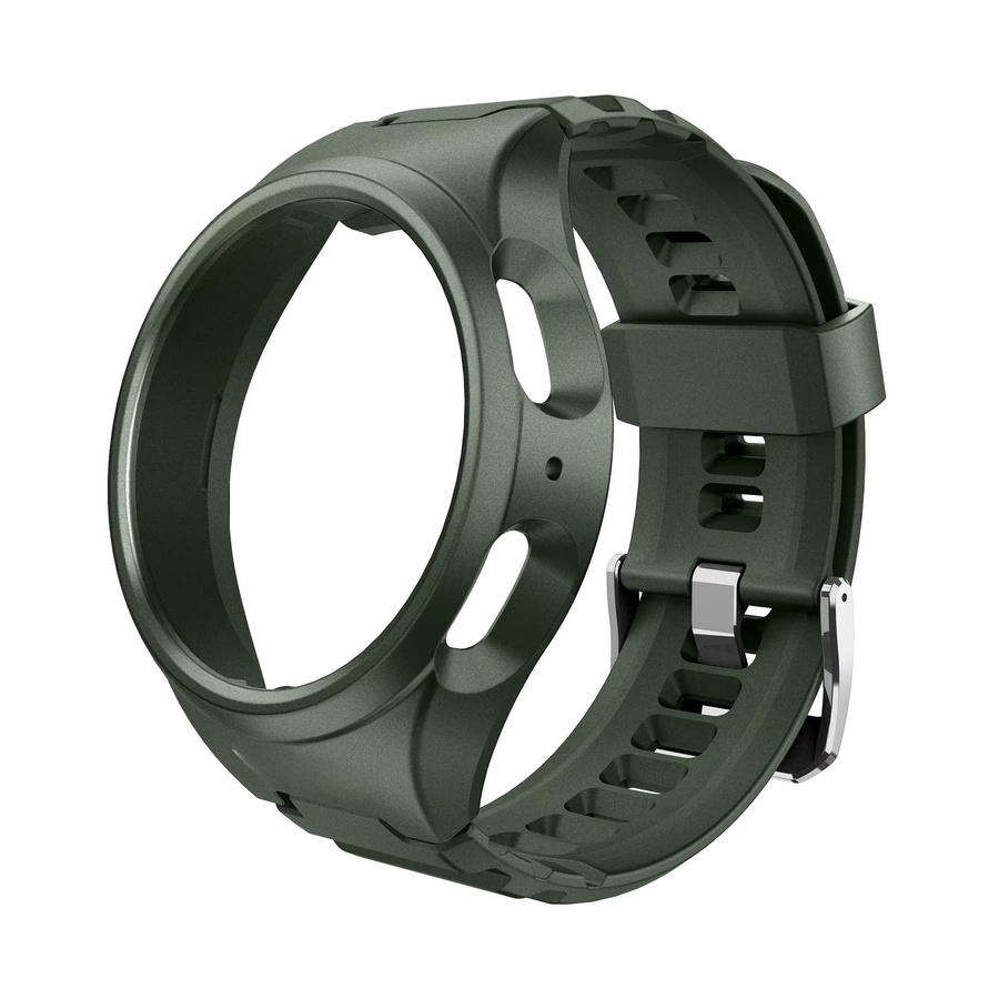 Dexnor Uhrenarmband mit Gehäuse, Silikon, Schwarz, Unisex, 45 mm - Bild 7