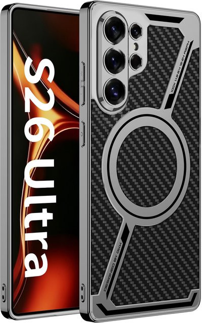Leder-Schutzhülle mit MagSafe Magnet für Samsung Galaxy S26 S25 S24 S23 Ultra in Schwarz und Multicolor - Bild 1