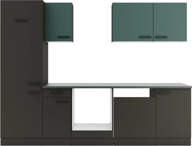 Optifit Küchenzeile KPVM 2702OE-9+ Steingrün/Anthrazit Breite: 270 cm - Bild 1