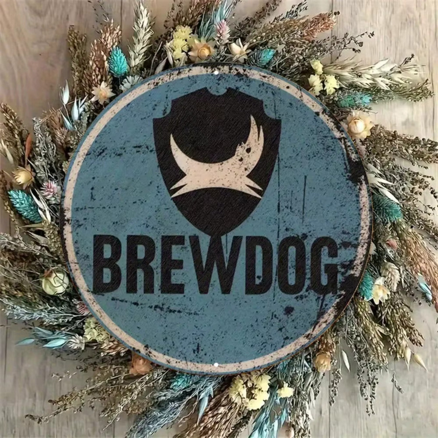 Rundes Aluminiumschild BrewDog in Blau mit rustikalem Design für deine Bar-Dekoration - Bild 3