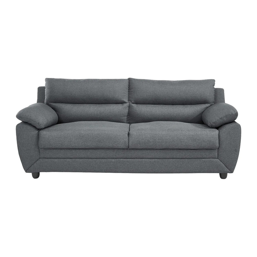 Vente-unique Sofa Manoa Anthrazitgrau mit Stoffbezug und Armlehnen, Breite: 201 cm - Bild 2