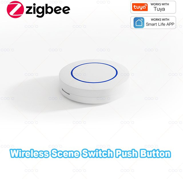 Tuya ZigBee Wireless Push Button Smart Scene Switch Controller zur Automatisierung in Weiß (Benötigt Zigbee Gateway) - Bild 1