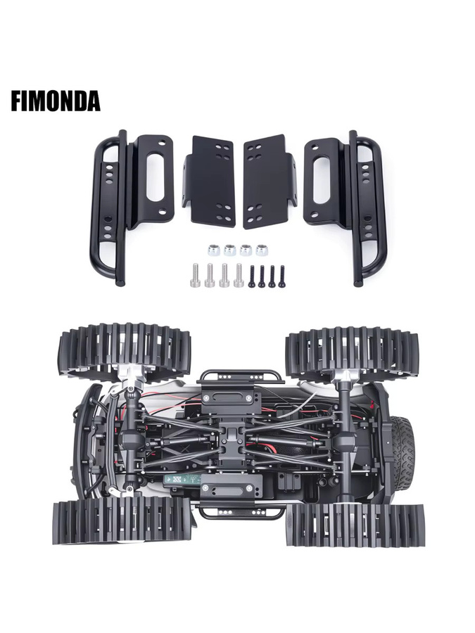 Fimonda RC Crawler Seitenpedal, 1 Paar Metallschieber, 1:24, Schwarz - Bild 5