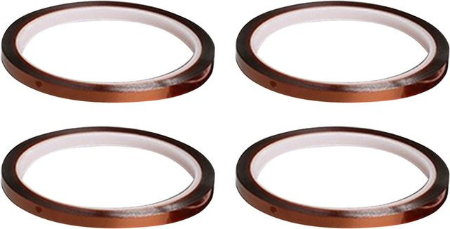 4 Rollen Thermobänder weiß, hochtemperaturbeständig und isolierend für Sublimation, Breite: 0,5 cm, Länge: 33 m pro Rolle - Bild 1