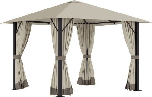 MUVOE Gartenlaube mit 4 Seitenwänden und Belüftungssystem in Khaki, B/T/H: 2.97 x 2.97 x 2.60 m - Bild 1