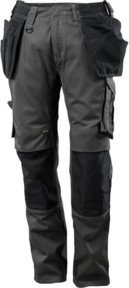 Mascot Arbeitshose mit Hängetaschen und Kniepolstertaschen in Dunkelanthrazit/Schwarz mit Cordura-Material und Reflexstreifen, Größe 90C48 - Bild 1