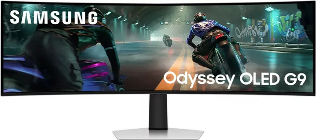 Samsung Odyssey OLED G9 S49DG910SU Gaming-Monitor, 124,5 cm (49 Zoll), gebogen, QD-OLED, QHD 1440p, 144 Hz, Schwarz/Silber - Bild 1