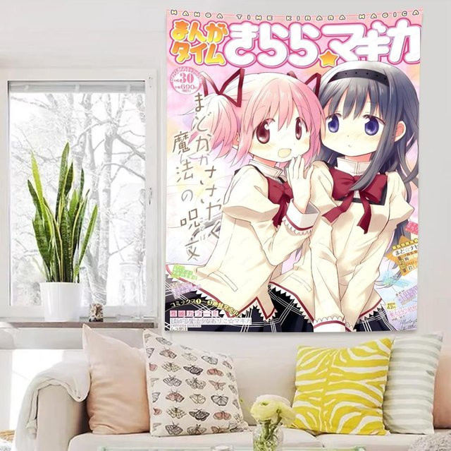Anime Puella Magi Madoka Magica Wandteppich in Rosa von JMG Household Supplies, Breite: 40 cm, Höhe: 60 cm - Bild 1