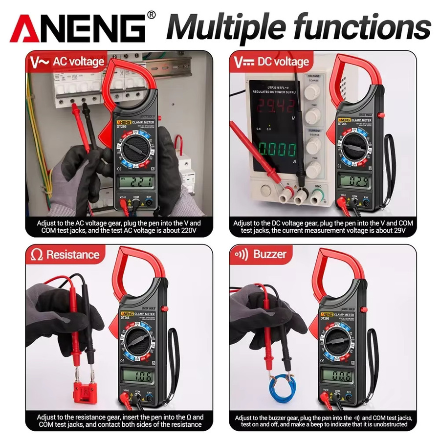 ANENG Digitales Zangenmessgerät Multimeter mit True-RMS für AC/DC-Spannung, Voltmeter und Ohmmeter - Bild 5