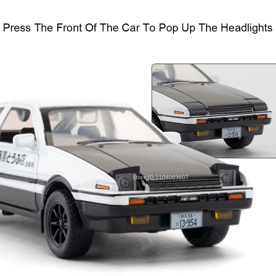 MAKEDA AE86 Oldtimer-Spielzeugmodell, 1:30, Metall, Licht und Sound - Bild 3