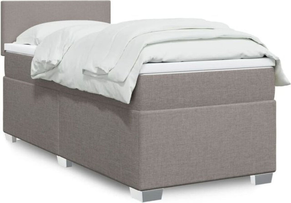 vidaxl Boxspringbett mit Matratze in Taupe meliert aus Stoff B/T/H: 80 x 200 x 100,5 cm - Bild 1