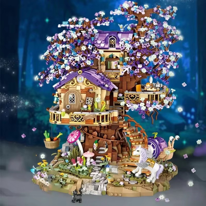 LOZ Mini Eif Baum Haus, Leucht Ziegel Bausteine, Modell Spielzeug - Bild 2