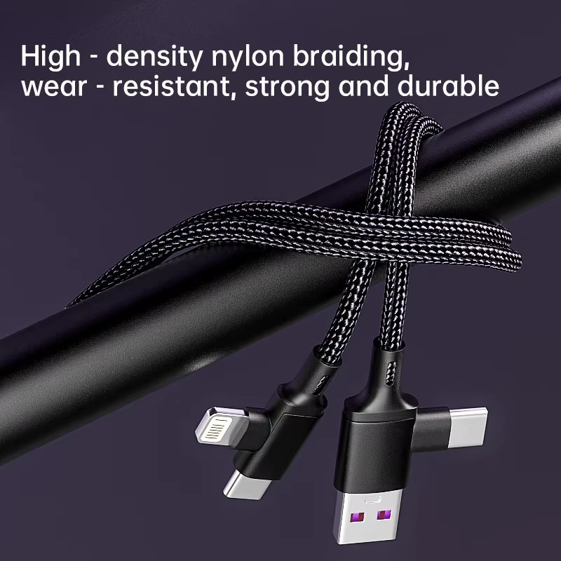 OIITH 2-in-1 USB-A auf USB-C Schnellladekabel in Weiß für iPhone, iPad, Samsung und Xiaomi - Bild 2
