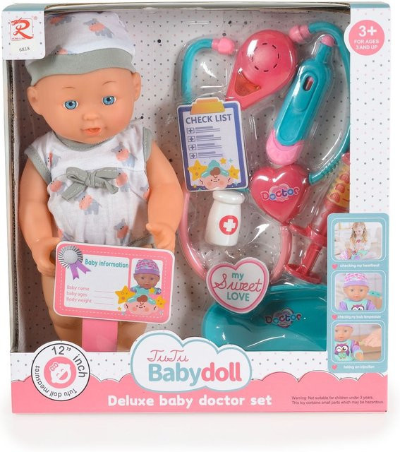 Moni Kinderpuppe, 31 cm, mit Geräuschen, grau - Bild 1