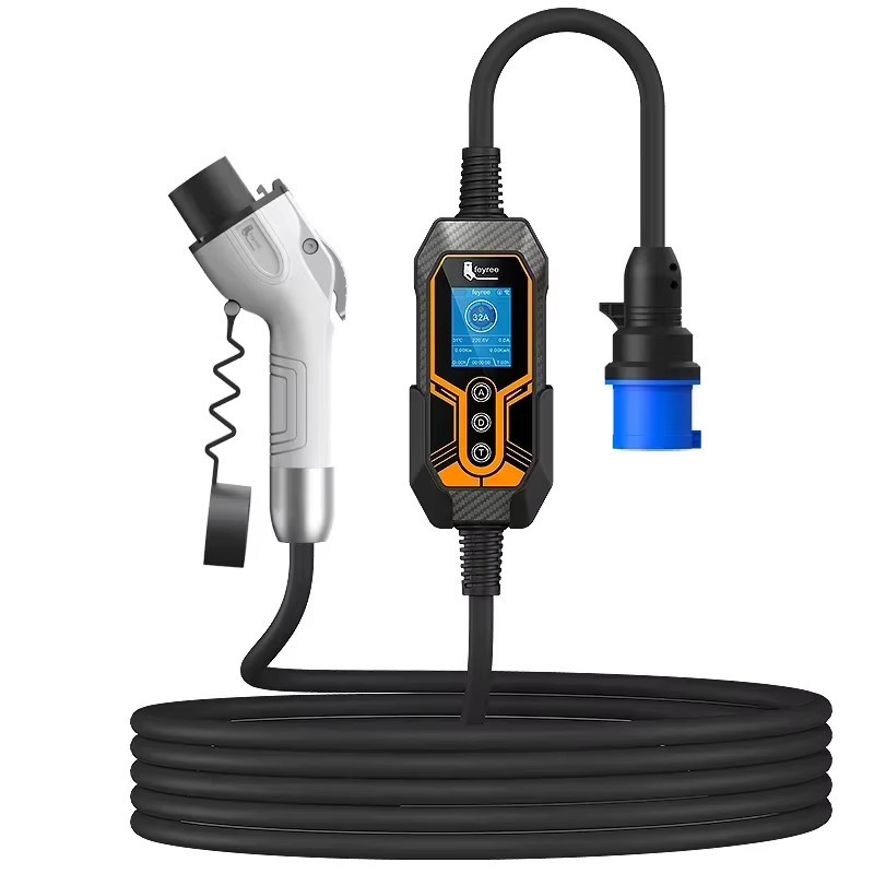 Feyree GB/T EV-Ladegerät Tragbare Verbesserte Version mit Wandhalterung 7KW 32A 1-Phasen EVSE-Ladebox GB/T-Stecker WLAN-App-Version in Schwarz - Bild 6