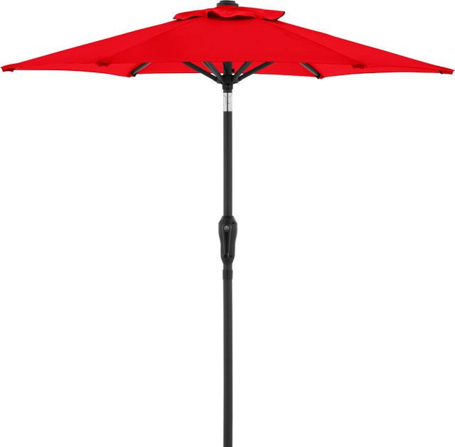 Doppler Sonnenschirm Life Mittelstockschirm mit Aluminiumgestell und Polyesterbespannung, Rot, Durchmesser: 180 cm - Bild 1
