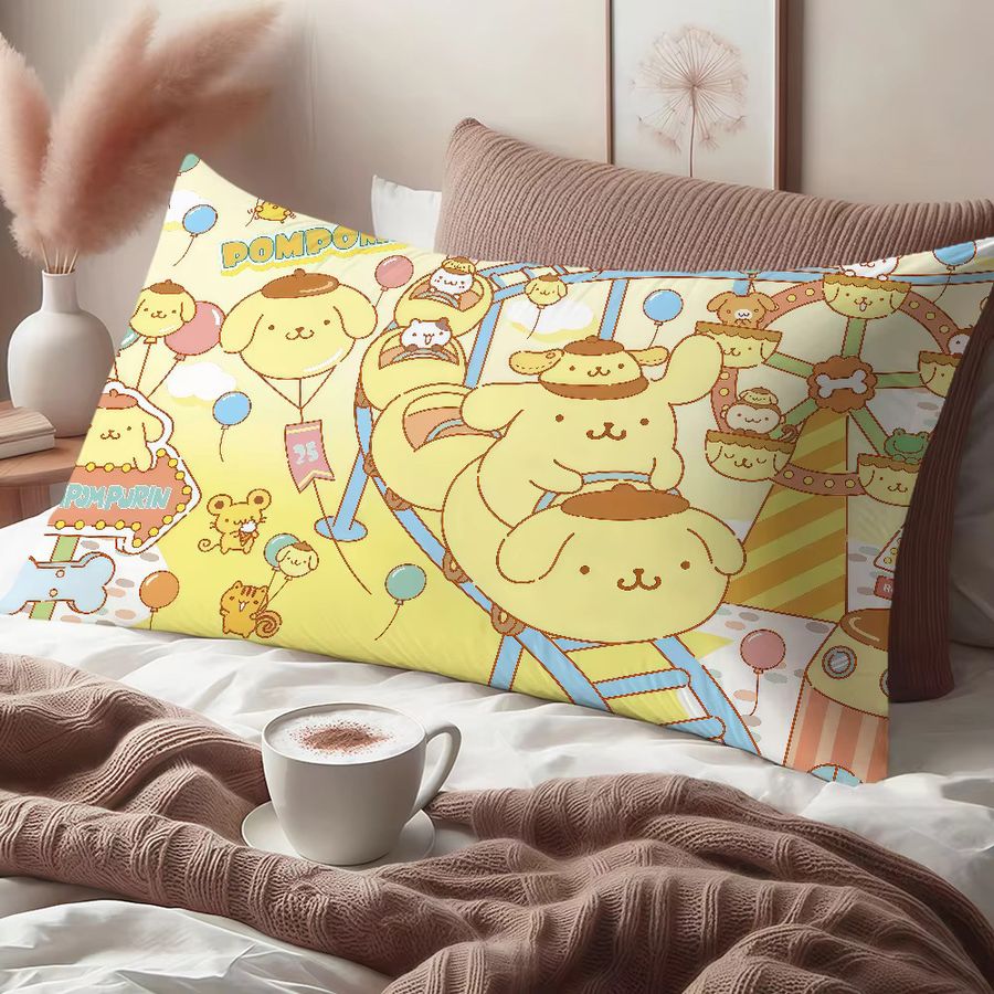 Sanrio Kawaii Kissenbezug Rechteck in Gelb mit Cartoon-Design - Bild 4