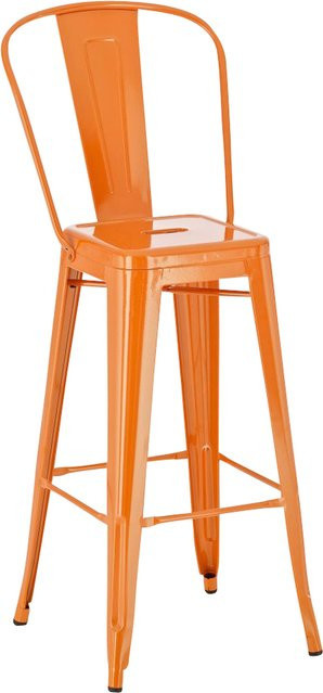 TPFLiving Barhocker Adnan in Orange aus lackiertem Metall im Industrial-Design - Bild 1