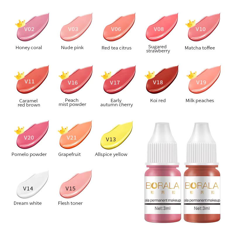Borala Permanent Make-up Pigmente, 26 Farben, 3 ml, Unisex - Bild 4