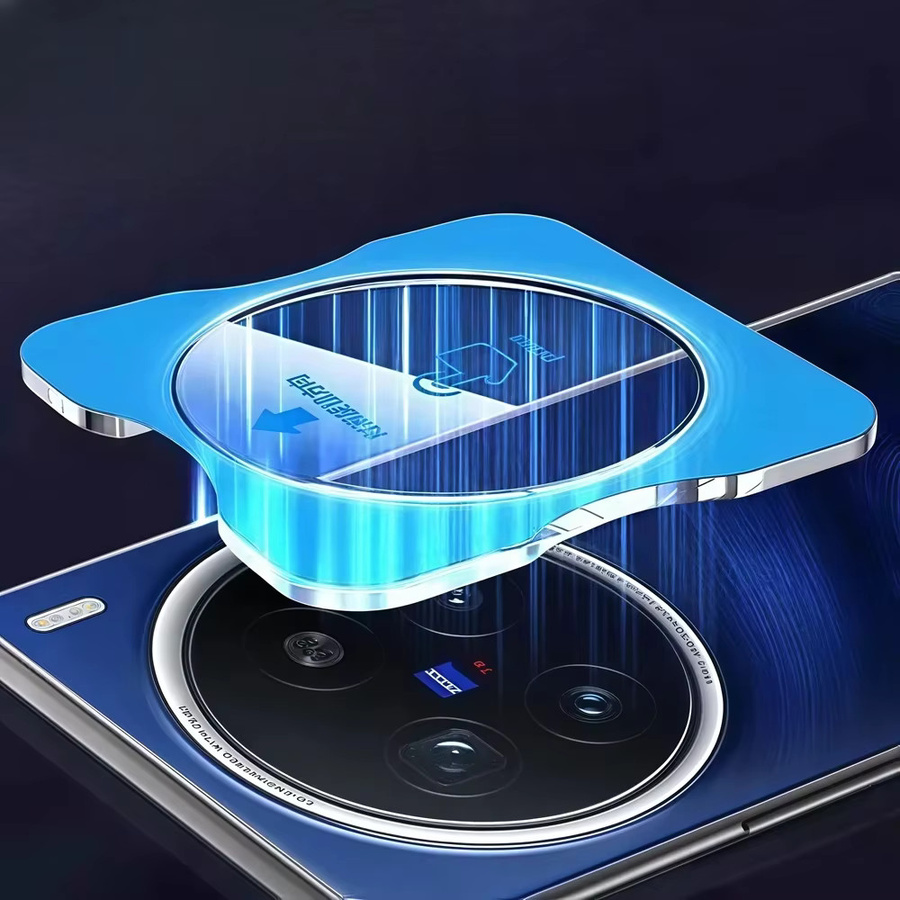 2 Stück Kameraschutz aus gehärtetem Glas für Vivo X300 und X300 Pro, hintere Objektivringabdeckung, transparent - Bild 2