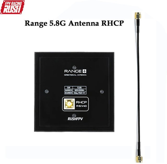 RushFPV RUSH RC 5,8G Range Directional Patch RHCP Antenne in Schwarz für FPV Drohnen und Multi-Rotor DIY Projekte - Bild 1