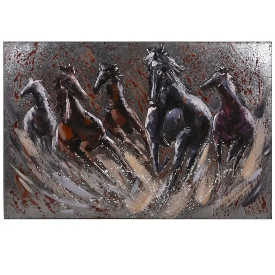DELUKE 3D-Metallbild Fury in Grau im Vintage-Stil, Wandbild aus Stahl, H x B x T: 80 x 120 x 5 cm - Bild 2