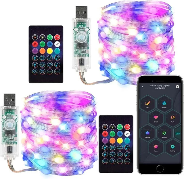 VENUSWING LED Lichterkette mit Bluetooth App-Steuerung und Fernbedienung für Garten, Party und Hochzeit - Bild 1