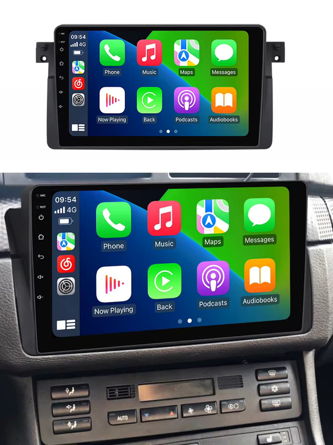 STRONGNAVI Multimedia-Autoradio mit CarPlay und Android Auto sowie GPS Navigation für BMW E46 M3 und X5 (1998-2006), Schwarz - Bild 6