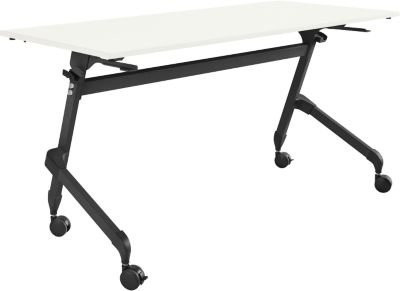 Schäfer Shop Select Klapptisch mit Rollen, Rechteck, B/T/H: 140 x 60 x 72 cm, weiß/schwarz - Bild 1