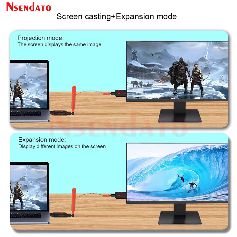 Nsendato Kabelloser HDMI Video-Audio-Sender-Empfänger Extender in Full HD 1080P mit 5.8G Technologie, Schwarz - Bild 3