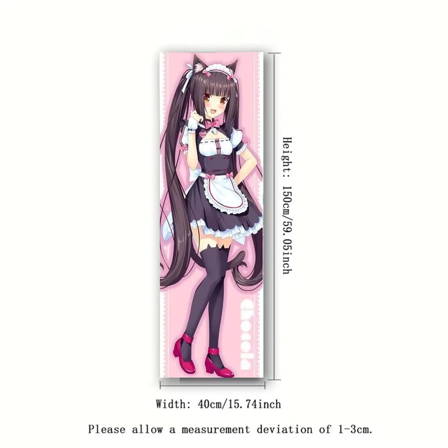 Nekopara Anime Wandteppich Rosa Vertikaler Wandbehang mit Psychedelischem Design für deine Mädchen-Schlafsaal-Dekoration - Bild 4