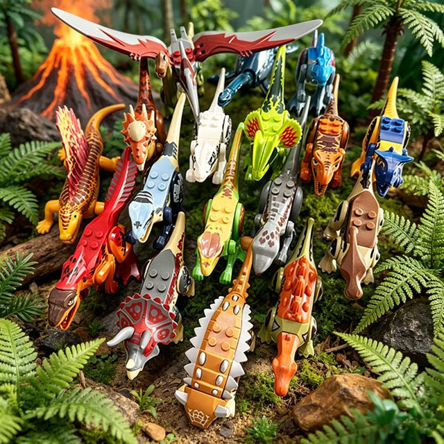 Yiuiuly Dinosaurier-Figuren Welt, Baustein-Set, Dinosaurier - Bild 1