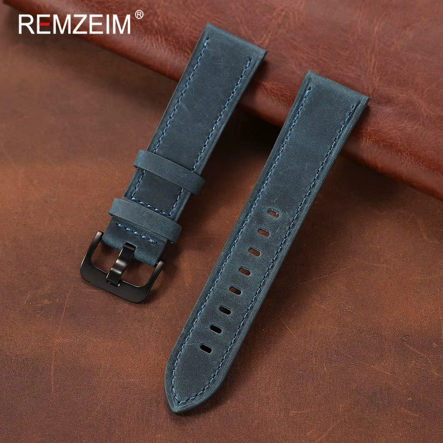 REMZEIM Uhrenarmband Crazy-Horse-Leder, Herren, Mattierte Textur - Bild 1