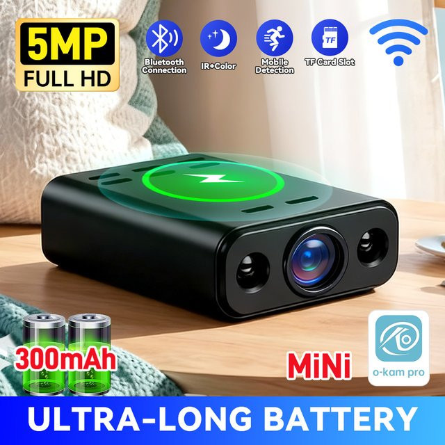 DiFang Mini-Überwachungskamera für Innenräume mit WLAN, Nachtsicht, 2-Wege-Audio und Bewegungserkennung in Schwarz - Bild 1