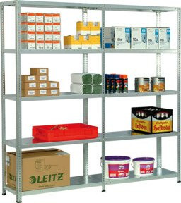Regalwerk RUDI Schraubregal 250 Großregal mit 7 Stahl-Fachböden in Grau, H x B x T: 300 x 100,5 x 60 cm - Bild 1