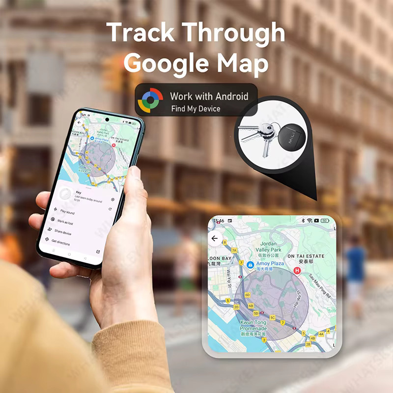 Peocke Smart-Tracker-Tags für Android in Schwarz, Bluetooth-Gerätefinder kompatibel mit Google Find My Device Hub für Gepäck und Gegenstände - Bild 3
