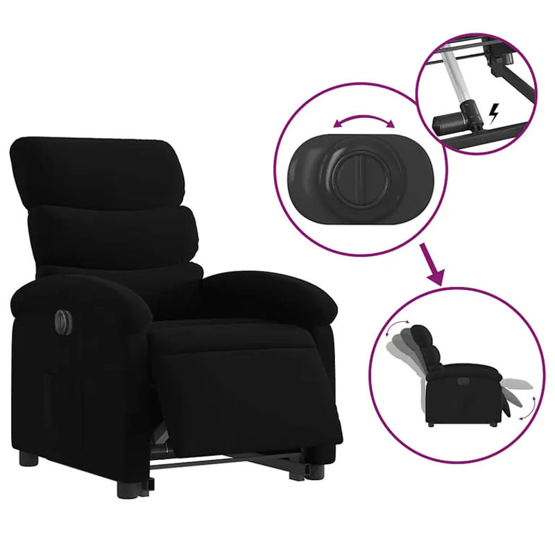 Vidaxl Elektrischer Massagesessel mit Aufstehhilfe in Schwarz - Bild 6